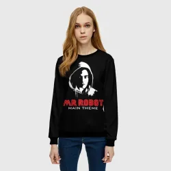 Женский свитшот 3D MR robot Хакер - фото 2
