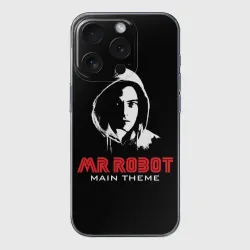 Чехол для iPhone 15 Pro Max силиконовый с защитой камеры MR robot Хакер