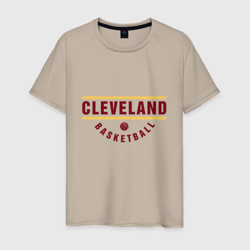 Мужская футболка хлопок Cleveland - Basketball, цвет миндальный