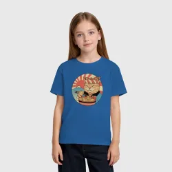 Детская футболка хлопок Catana Ramen - рыжий кот ест лапшу рамен в японии - фото 2
