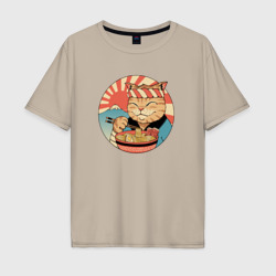 Catana Ramen – Мужская футболка хлопок Oversize с принтом купить со скидкой в -16%