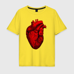 Мужская футболка хлопок Oversize Сердце анатомическое