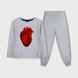 Детская пижама с лонгсливом хлопок Сердце анатомическое