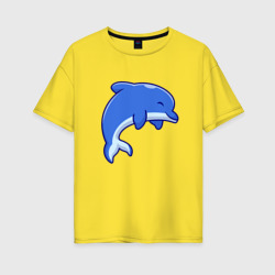 Женская футболка хлопок Oversize Маленький дельфинёнок
