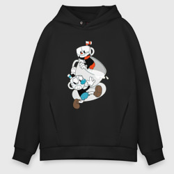 Мужское худи Oversize хлопок Чашки Cuphead