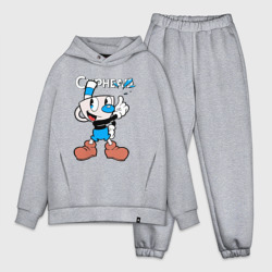 Мужской костюм oversize хлопок Синяя чашка Cuphead