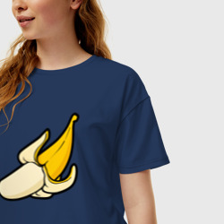 Женская футболка хлопок Oversize Почисть банан - фото 2