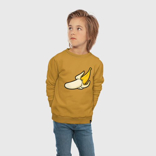 Детский свитшот хлопок Почисть банан, цвет горчичный - фото 5