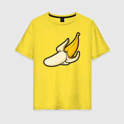 Женская футболка хлопок Oversize Почисть банан