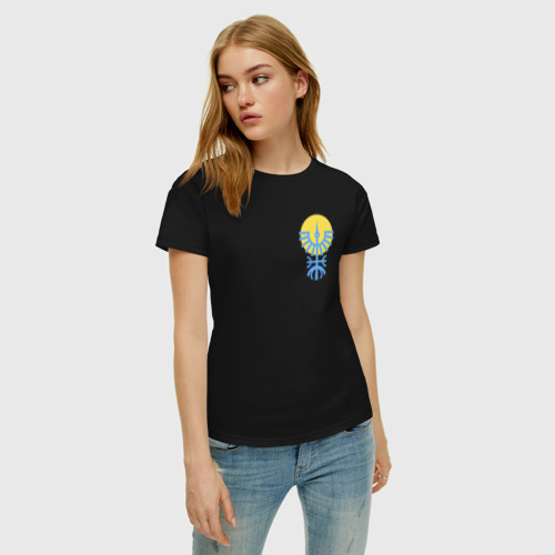 Женская футболка хлопок с принтом Blue Bird, фото на моделе #1