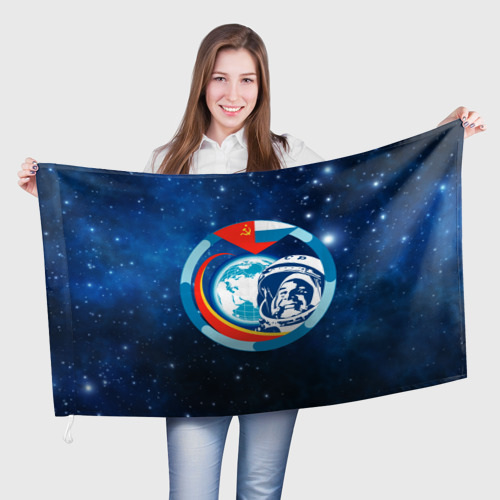 Флаг 3D Первый Космонавт Юрий Гагарин 3D 3
