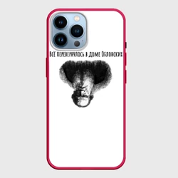 Чехол для iPhone 14 Pro Max Все перевернулось - мем с Толстым