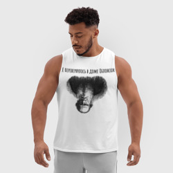 Мужская спортивная майка 3D Все перевернулось - мем с Толстым - фото 2