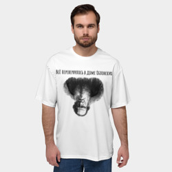 Мужская футболка oversize 3D Все перевернулось - мем с Толстым - фото 2