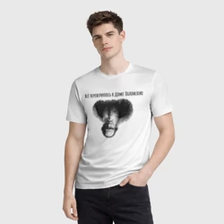 Мужская футболка 3D Все перевернулось - мем с Толстым - фото 2