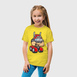 Детская футболка хлопок Дальнобойщик голова - грузовик - фото 2