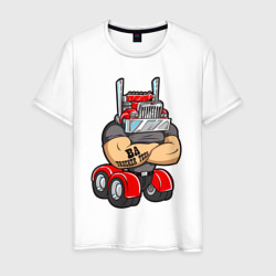 Дальнобойщик голова - грузовик – Мужская футболка хлопок с принтом купить со скидкой в -20%