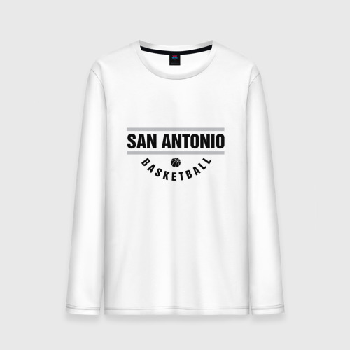 Мужской лонгслив хлопок San Antonio Basketball, цвет белый