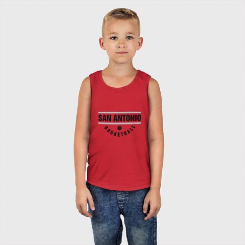 Детская майка хлопок San Antonio Basketball, цвет красный - фото 5