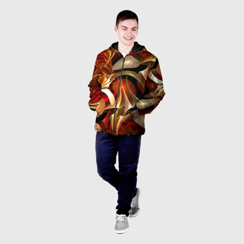 Мужская куртка 3D с принтом Абстрактные цифровые спирали, фото на моделе #1