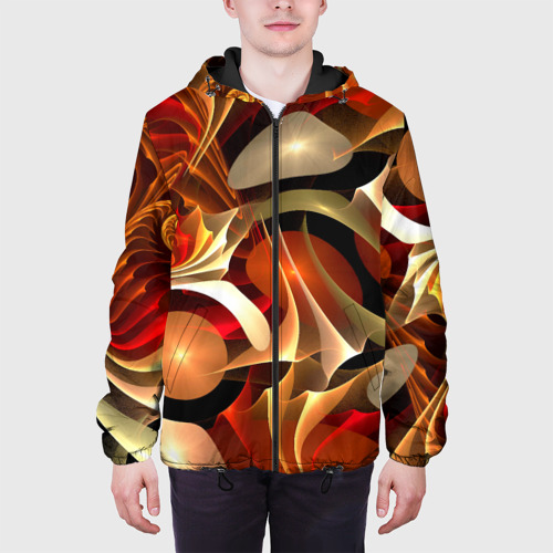 Мужская куртка 3D с принтом Абстрактные цифровые спирали, вид сбоку #3