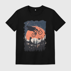 Мужская футболка хлопок Лунный Медведь Райдер