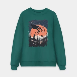 Мужской свитшот oversize без начеса хлопок Лунный Медведь Райдер