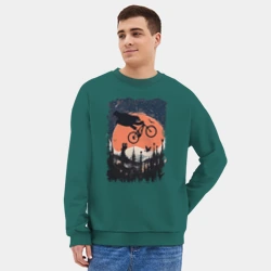 Мужской свитшот oversize без начеса хлопок Лунный Медведь Райдер - фото 2