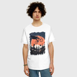 Мужская футболка хлопок Oversize Лунный Медведь Райдер - фото 2