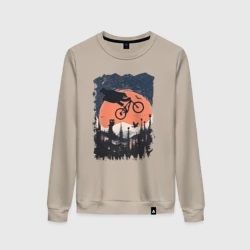 Женский свитшот хлопок Лунный Медведь Райдер