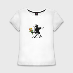 Женская футболка хлопок Slim Banksy Mario