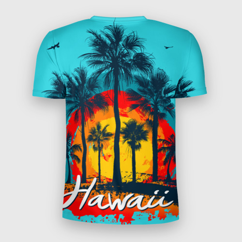 Мужская футболка 3D Slim Hawaii Солнце, Пальмы, цвет 3D печать - фото 2