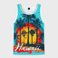 Мужская майка 3D Hawaii Солнце, Пальмы