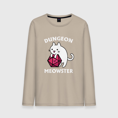 Мужской лонгслив хлопок Dungeon Meowster, цвет миндальный