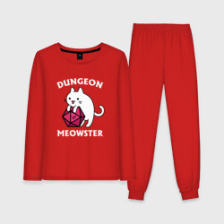 Женская пижама с лонгсливом хлопок Dungeon Meowster
