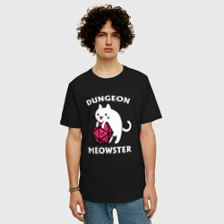 Мужская футболка хлопок Oversize Dungeon Meowster - фото 2