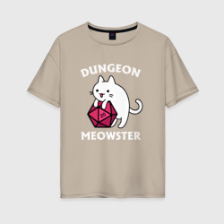 Женская футболка хлопок Oversize Dungeon Meowster