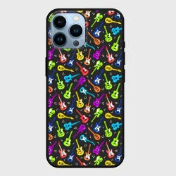 Чехол для iPhone 14 Pro Max Разноцветные Гитары