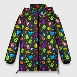 Женская зимняя куртка Oversize Разноцветные Гитары