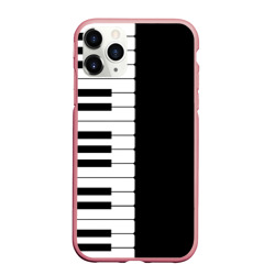 Чехол для iPhone 11 Pro Max матовый Черно-Белое Пианино Piano