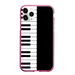 Чехол для iPhone 11 Pro Max матовый Черно-Белое Пианино Piano