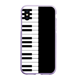 Чехол для iPhone XS Max матовый Черно-Белое Пианино Piano