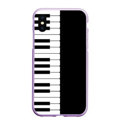 Чехол для iPhone XS Max матовый Черно-Белое Пианино Piano