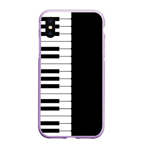 Чехол для iPhone XS Max матовый Черно-Белое Пианино Piano, цвет сиреневый