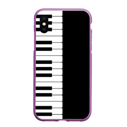 Чехол для iPhone XS Max матовый Черно-Белое Пианино Piano