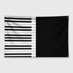 Флаг-баннер Черно-Белое Пианино Piano