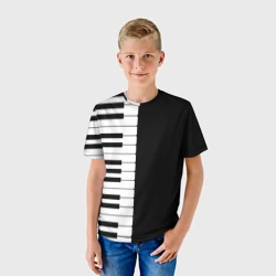 Детская футболка 3D Черно-Белое Пианино Piano - фото 2