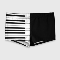 Мужские купальные плавки 3D Черно-Белое Пианино Piano