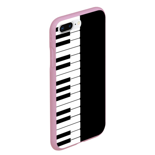 Чехол для iPhone 7Plus/8 Plus матовый Черно-Белое Пианино Piano, цвет розовый - фото 3