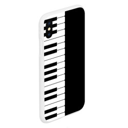 Чехол для iPhone XS Max матовый Черно-Белое Пианино Piano - фото 2